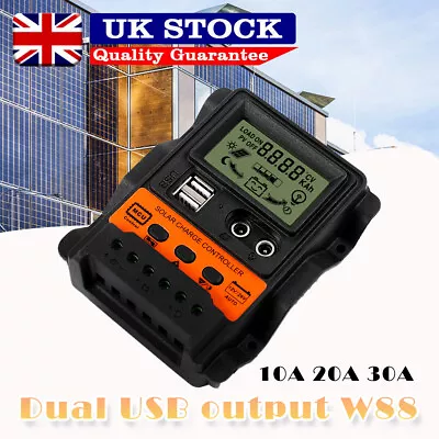 £12.59 • Buy Solar Panel Battery Charge 10~30A Controller 12V/24V LCD Regulator Dual USB PWM