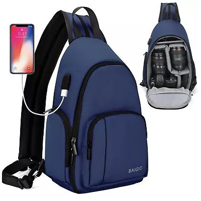 SLR DSLR Camera Bag Camera Backpack Waterproof Shoulder Sling Crossbody Rucksack • £30.79