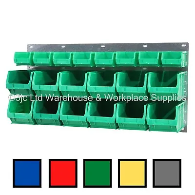 NEW UK Made Plastic Parts Storage Bins Boxes With Steel Wall Louvre Panel  SET 3 • £58.35