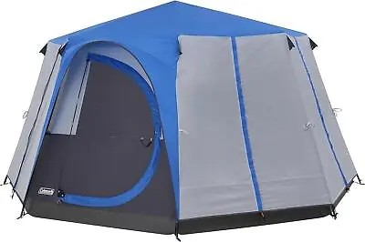 Coleman Octagon 8 Person Dome Glamping Yurt Camping Family Tent - Blue • £181.77
