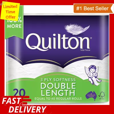 Quilton 3 Ply Double Length Toilet Tissue (360 Sheets Per Roll 11cm X 10cm) Pa • $28.99