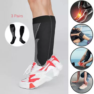 Compression Socks 20-30mmHg Support Miracle Calf Leg Sport Men Women (S~XXL) • $10.99