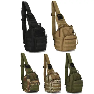 Mens Sling Backpack-Molle Tactical Military-Outdoor Travel Shoulder Chest Bag • £10.99