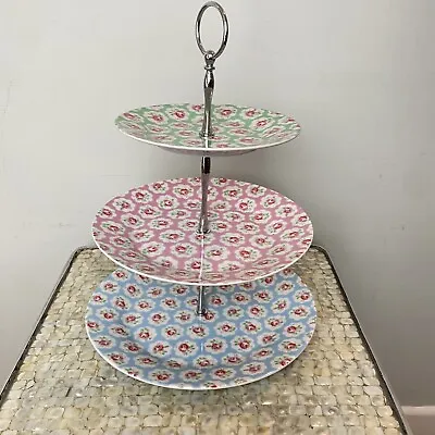 £21.99 • Buy Cath Kidston Floral Provence Rose 3 Tiered Cake Stand Tea Party Ceramic