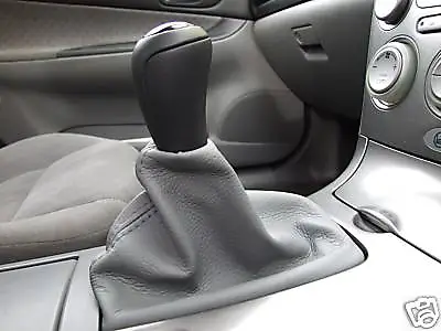 Fits Mazda 6 Grey Shift Boot Genuine Leather New • $29.46