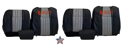 2003 Ford F150 Harley-Davidson Full Front Leather/Vinyl Seat Covers Black/Gray • $539.99