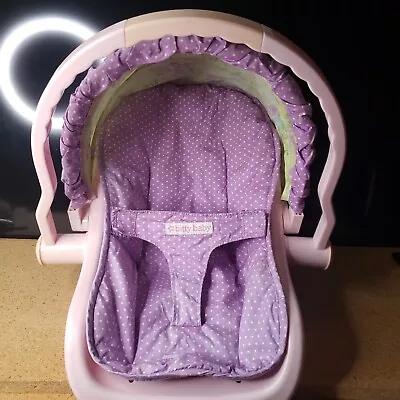 American Girl Bitty Baby Doll Carrier Car Seat Pink W Green Purple Cover HTF • $28.50