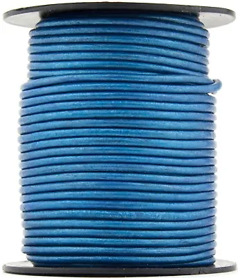 Xsotica® Blue Metallic Round Leather Cord 1.5mm 10 Meters (11 Yards) • $8.10