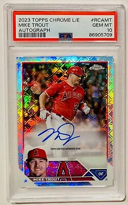 2023 Topps Chrome Logofractor Edition MIKE TROUT On-Card Auto PSA 10 Gem Mint! • $650