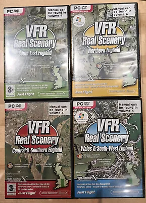 £19.99 • Buy VFR REAL SCENERY England & Wales Volumes 1 2 3 & 4 The Collection Pc Add-On FSX