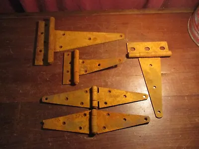 Vintage Lot Of 5   T  Strap Barn Door Gate Hinges  Rusty • $29.49