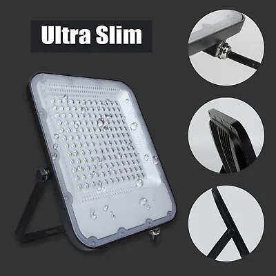 Ultra Slim LED Outdoor Floodlight IP65 Waterproof Garden Security Light 50W-200W • £39.50