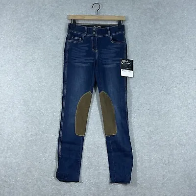Goode Rider Womens Equestrian Jeans Size 24 Knee Patch Vintage Wash Breeches • $39.99