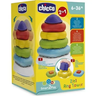 Chicco Ring Tower 2 In 1 Babies Toddlers 6-36 Months Brand New Smart2Play • £12.99