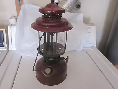 Vintage AGM American Gas Machine Maroon Double Mantle Lantern Coleman Globe • $34.95