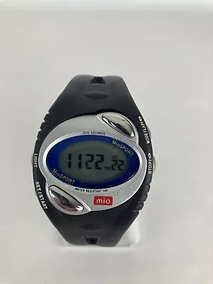 Mio 42mm Digital Blue Bezel Quartz Sport Watch W/black Buckle Band & Battery • $10