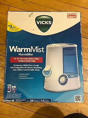 Vicks V750 Warm Mist Room Humidifier Blue 1.0 Gallon Capacity 24 Hours  • $19.97