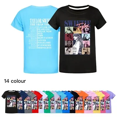 Kids Taylor Swiftie Print Short Sleeve T-Shirt Novelty New Tee Top T Shirt Gifts • £8.95