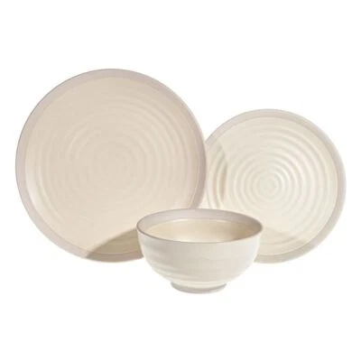 $64.95 • Buy Jamie Oliver - Ripple Matt Glaze 12 Piece Dinner Set Cream