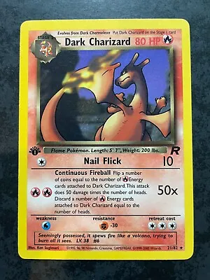 Pokemon Card TCG Dark Charizard Non Holo 21/82 Team Rocket 1st Edition WOTC • $229.95