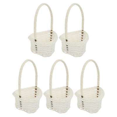 £8.85 • Buy 5pcs Mini Wicker Basket Kitchen Egg Basket Multi- Function Handle Basket