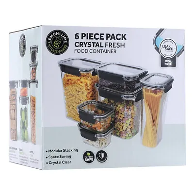 6pc Lemon And Lime Crystal Fresh Air-Tight Food Rice Pasta Storage Containers • $35