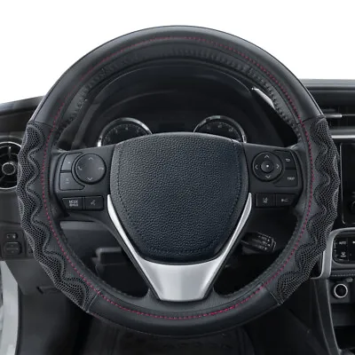 Max Grip Steering Wheel Cover With Advanced Traction Tread Black Universal Fit • $18.79