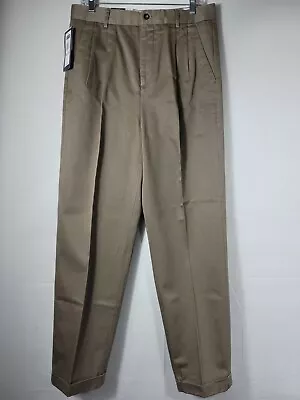 Chap's Men's 32x32 Pants Straight Leg Never Iron Pockets Brown 100% Cotton • $14.64