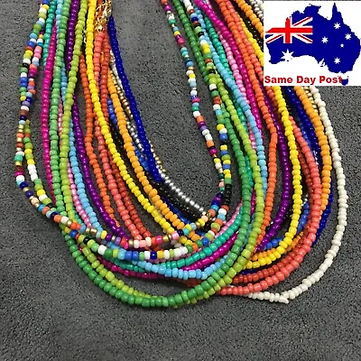 $6.26 • Buy Beaded Seed Bead Gold Strand Necklace Women String Short Necklace Chain