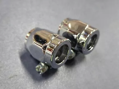 (2) Chrome Clamps For 3/8  I.d. X  5/8  O.d. Fuel Line / Vacuum Hose • $8.99