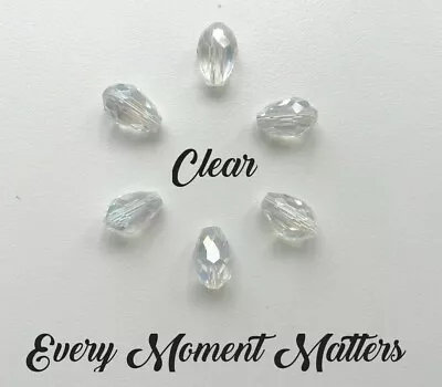 £2.59 • Buy 10 X AB CRYSTAL GLASS FACETED TEAR DROP PEAR SHAPE 15x10mm Beads Various Colours
