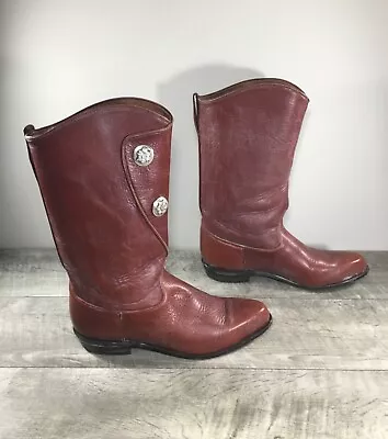 Vintage Tony Lama 345 Women’s Western Cowboy Cherry Red Leather Boots Size 9 M • $161.49