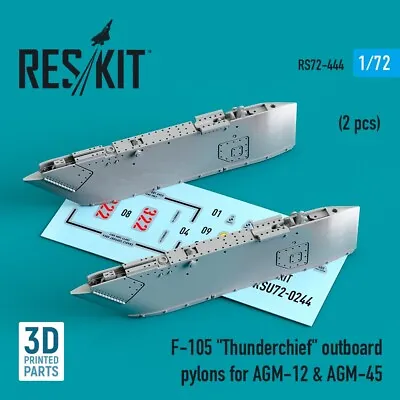 1/72 Reskit RS72-0444 F-105  Thunderchief  Outboard AGM-12 & AGM-45 Pylons (2 Pc • $12