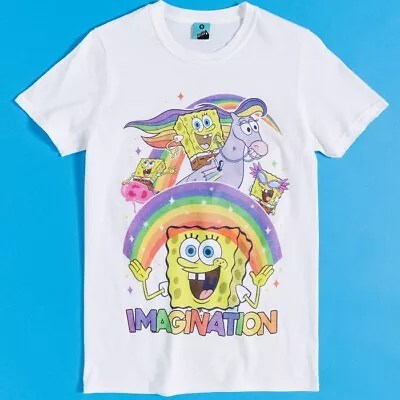 Official SpongeBob SquarePants Imagination White T-Shirt : SMLXL3XL5XL • £19.99