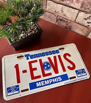 Vtg 1987 ELVIS PRESLEY Memphis Tennessee License Plate Tag 1-ELVIS  • $14.27