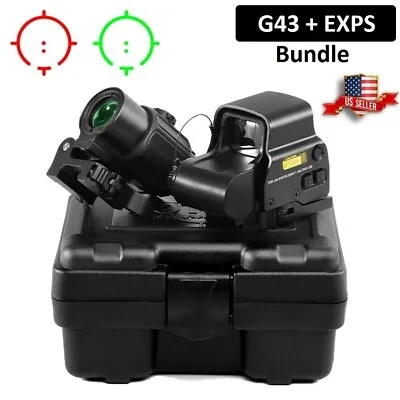 EXPS3-2 558 Tactical Red Green Dot HHS G43 3X Sight Magnifier With 20mm QD Mount • $179.95