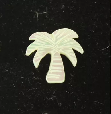 Vintage Mother Of Pearl Carved Palm Tree Pierced Earrings  • $12.94