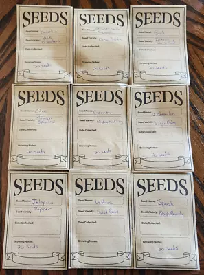 Garden Vegetable Seed Packet Lot - 9 Assorted Seed Types - Time To Plant! • $8.99