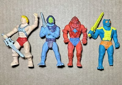 Vintage MOTU Masters Of The Universe He-Man Skeletor Rubber Erasers Figures Lot • $25