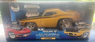 1970 AAR Cuda Muscle Machines Plymouth Diecast 1/18  Yellow BRAND NEW!! • $58.99