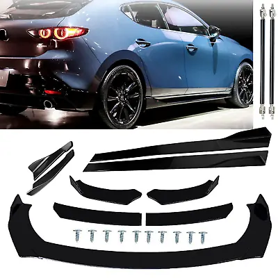 For Mazda 3 Sedan Front Rear Bumper Lip Spoiler Body Kit Splitter Side Skirt • $59.99