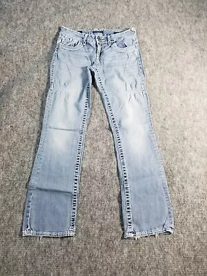 £19.40 • Buy VIGOSS Chelsea Slim Boot Jeans Womens 7/8 33 Blue Denim Low Rise Embroidered Pan
