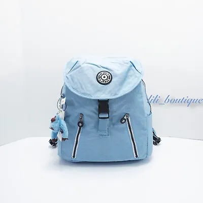 £56.96 • Buy NWT Kipling KI0323 Zakaria Travel Backpack Polyamide River Blue Varsity Strap