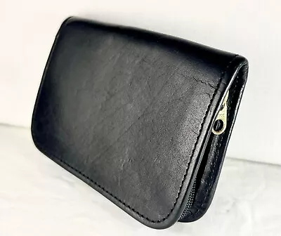 NEW Never Used. Vintage Coach Coin Purse Wallet Black Leather Zip Around • $64.99