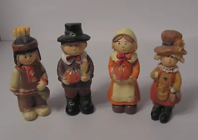 Vintage Thanksgiving Ceramic Pilgrim Figurines {Set Of Four} - Pre-owned • $8.50