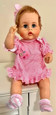 Vtg 1965 AMER CHAR BABY DOLL 17  American Character Tiny Tears Posable Clean • $120