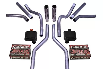 Chevy GMC C10 63-72 2.5  Dual Exhaust Kits Flowmaster Super 10 Rolled Clamp Side • $514.99