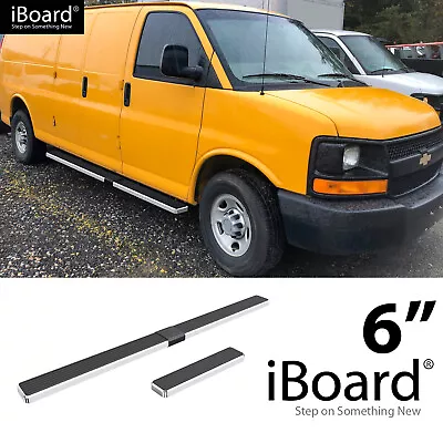 APS Running Board Step 6in Steel Polished Fit Chevy Express GMC Savana 03-24 • $239