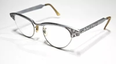 Vtg Womens Eyeglasses Cat Eye Styled  12K Gold-Filled Rims 46 Alum 5 1/2 • $19.95