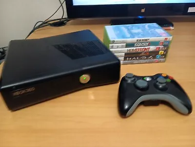 Xbox 360 S Slim Console 250 GB Bundle 1 Controller 6 Games Free Postage  • $159